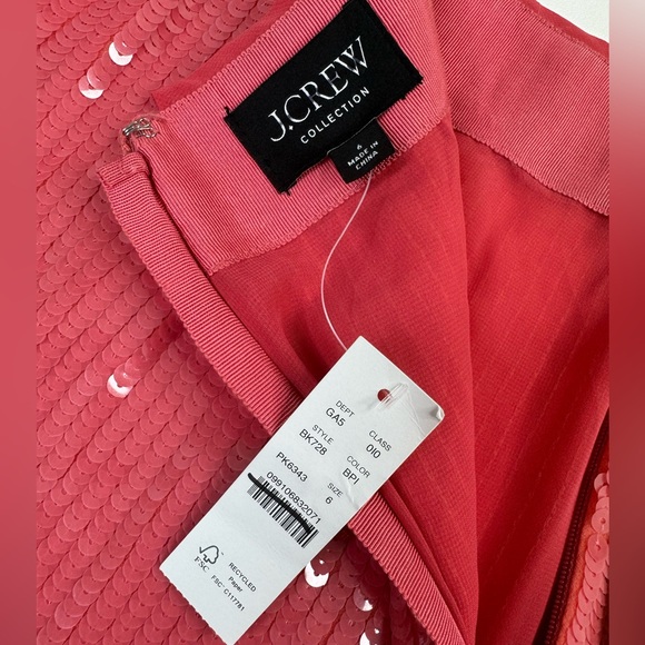 NWT J. Crew Collection Sequin Hot Pink Lined Mini Skirt Size 6 - Picture 6 of 9
